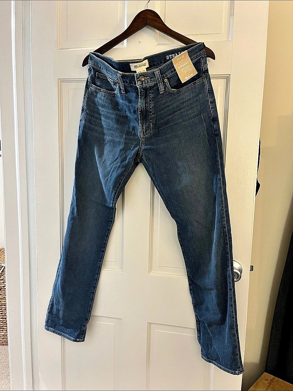 Madewell Straight-Leg Jean Blue Waist 33 x 32 NWT